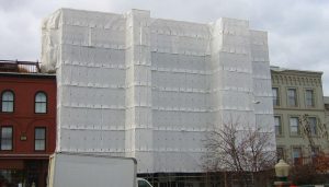 Scaffold Enclosure Systems for heat and cooling in New England