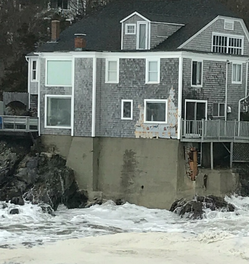 Ocean front home storm siding damage